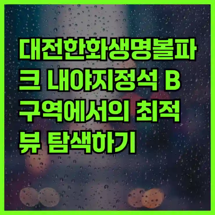 대전한화생명볼파크 내야지정석 B 구역에서의 최적 뷰 탐색하기