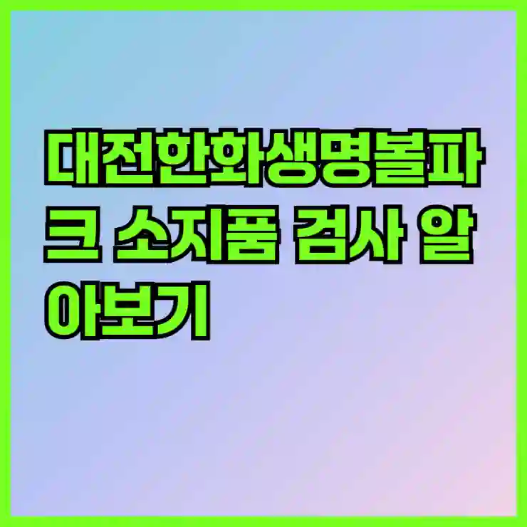 대전한화생명볼파크 소지품 검사 알아보기