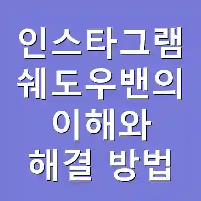 인스타그램 쉐도우밴의 이해와 해결 방법