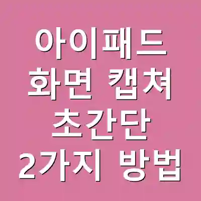 아이패드 화면 캡쳐 초간단 2가지 방법